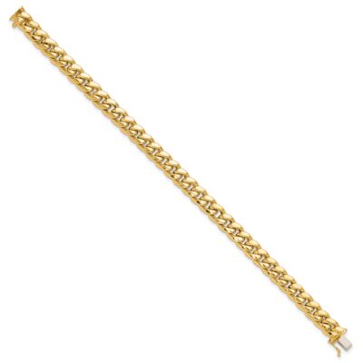 14K Two-tone Polished Curb Link Men's Bracelet