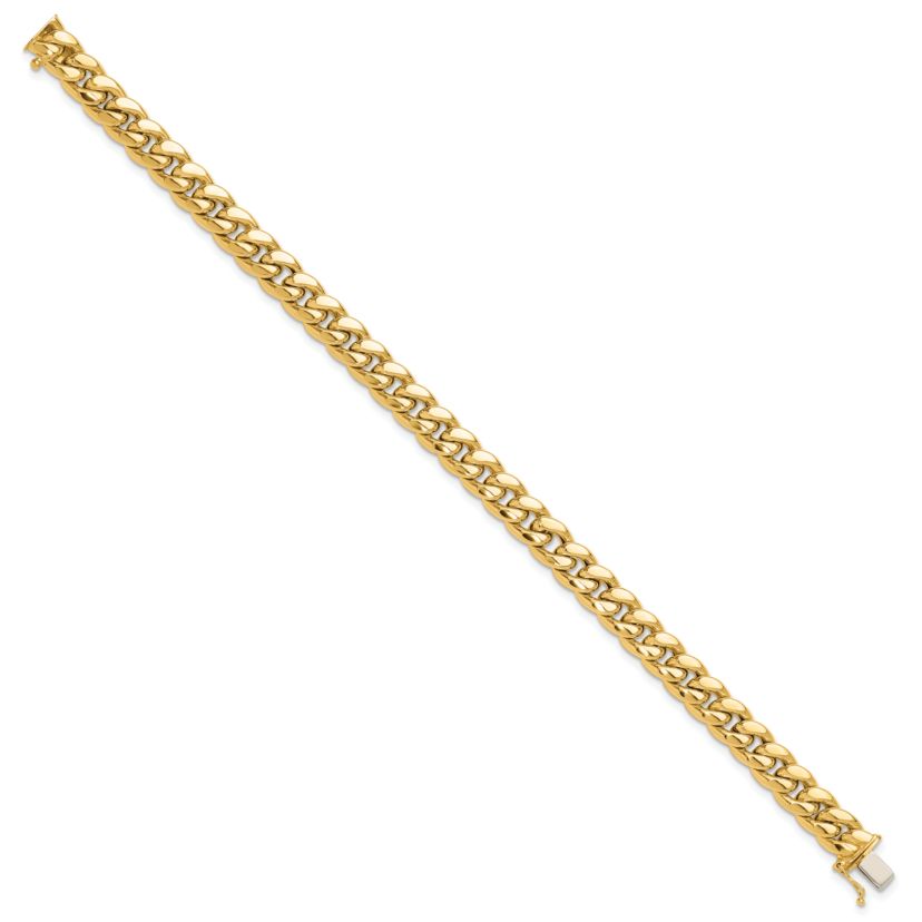 14K Two-tone Polished Curb Link Mens Bracelet