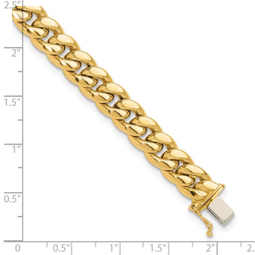 14K Two-tone Polished Curb Link Mens Bracelet
