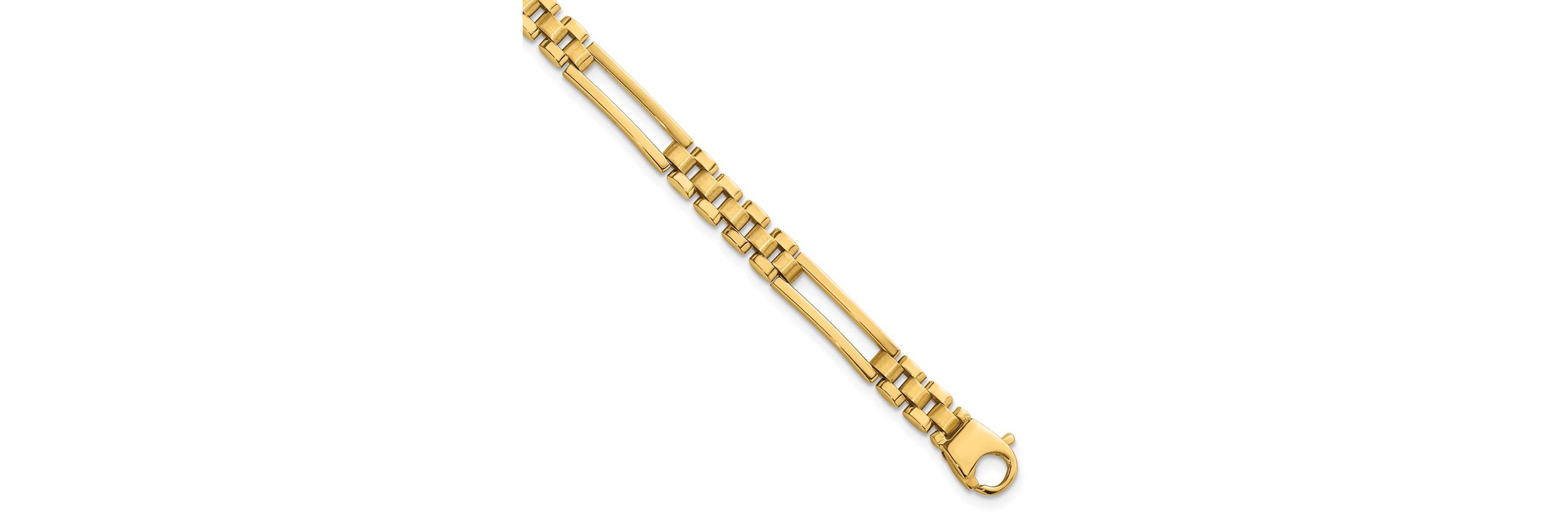14K Yellow Gold Polished Fancy Open Multi Link Bracelet