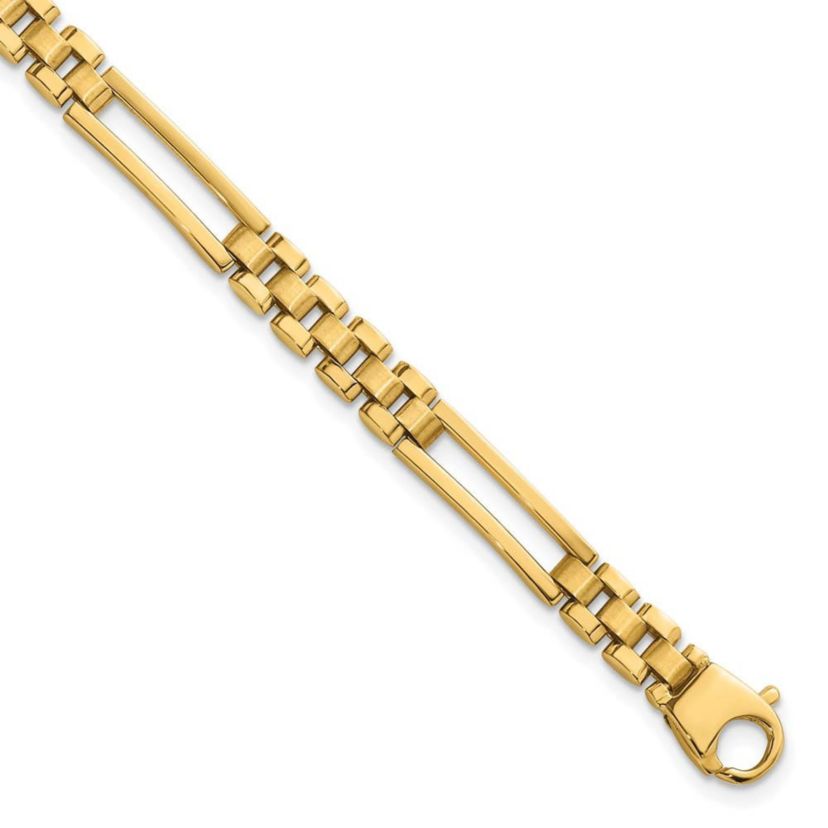 14K Yellow Gold Polished Fancy Open Multi Link Bracelet