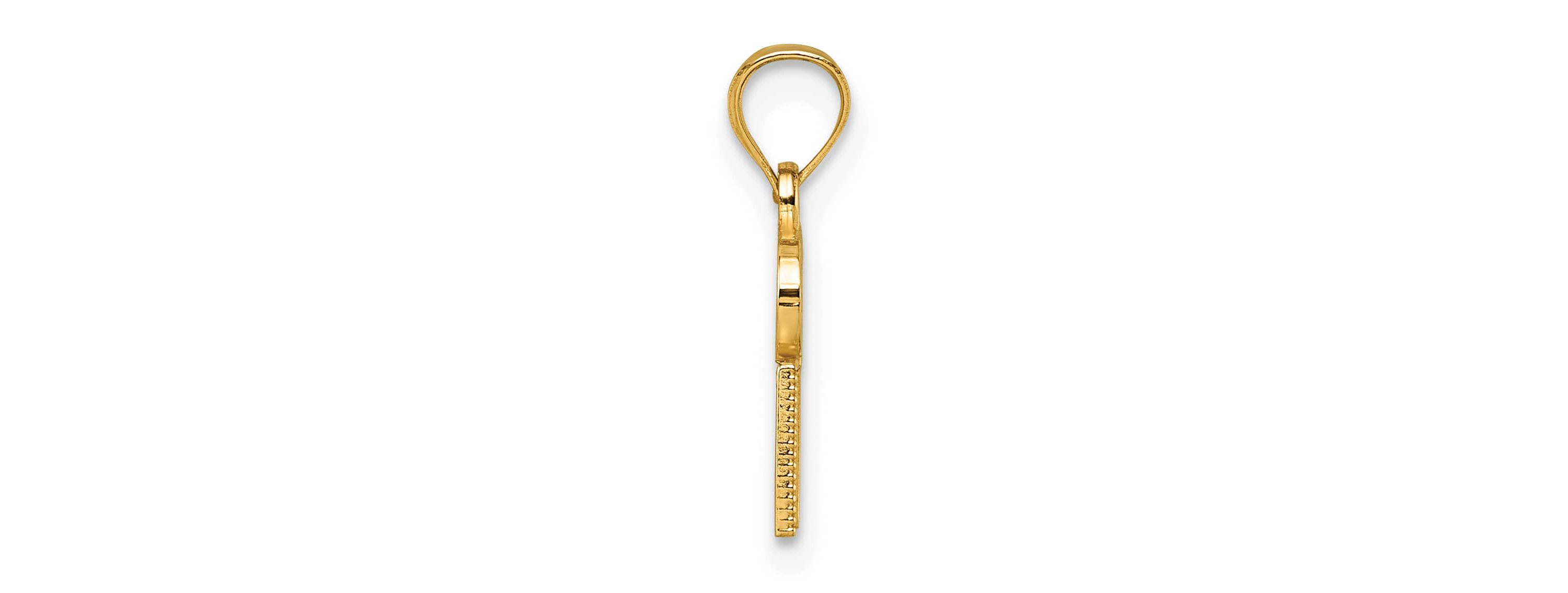 14K Yellow Gold Polished GIRL DAD Pendant