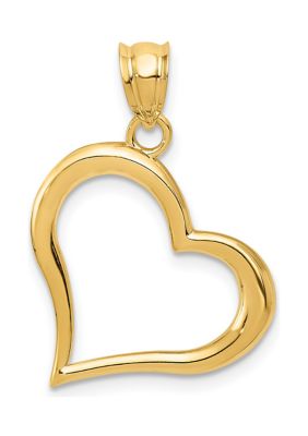 Belk & Co 14K Yellow Gold Polished Dangling Heart Pendant
