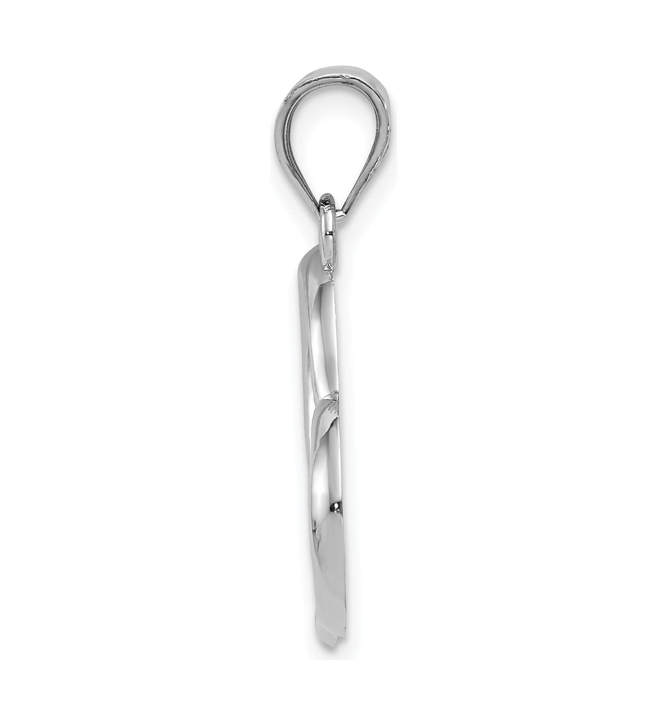 14K White Gold Polished Open Heart Pendant