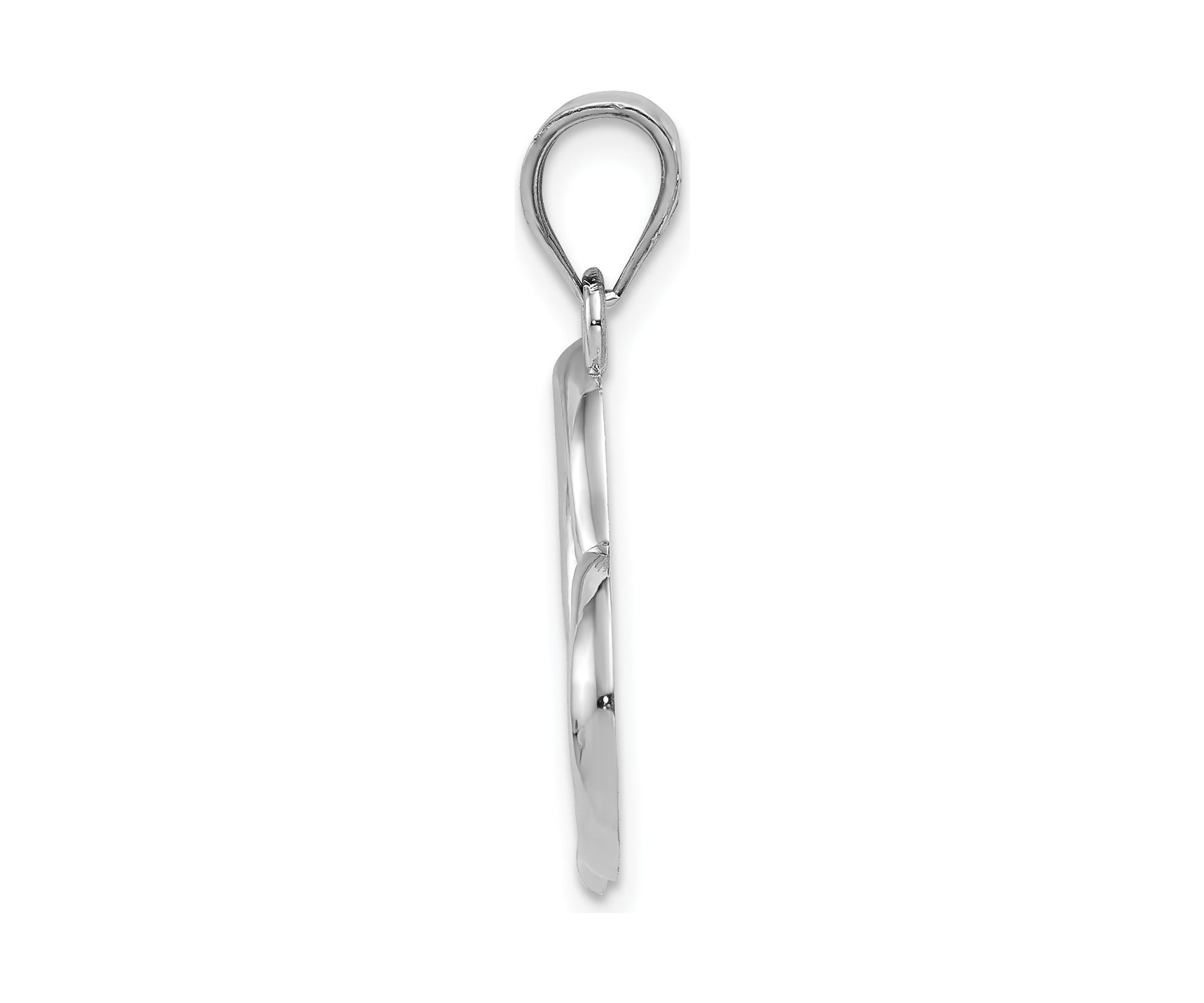 14K White Gold Polished Open Heart Pendant