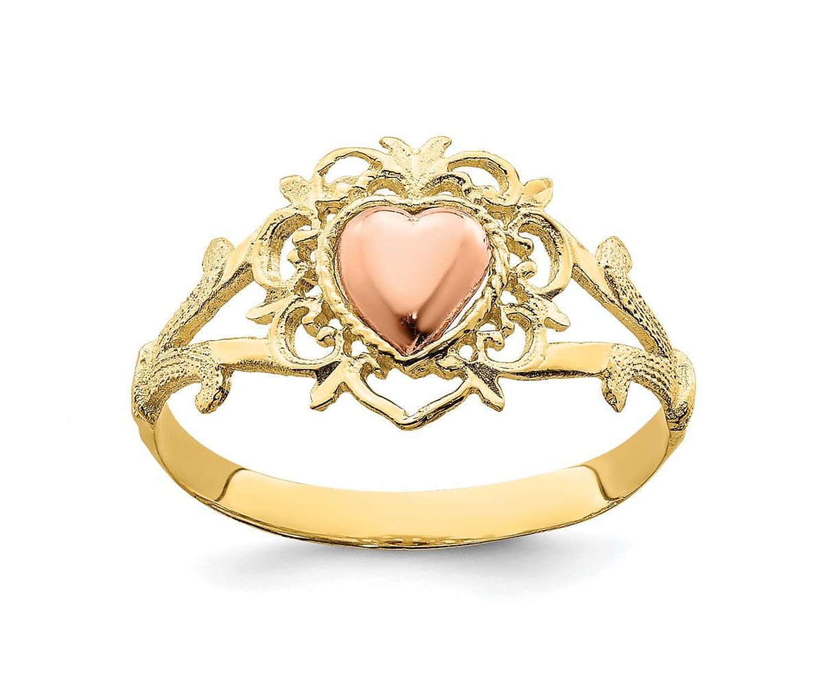 14k Two-tone Heart Ring