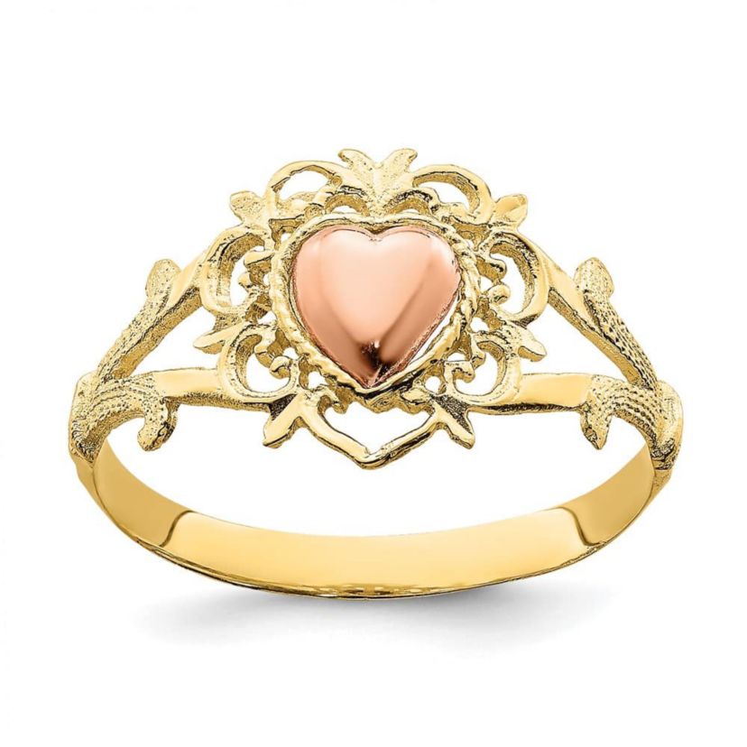 14k Two-tone Heart Ring