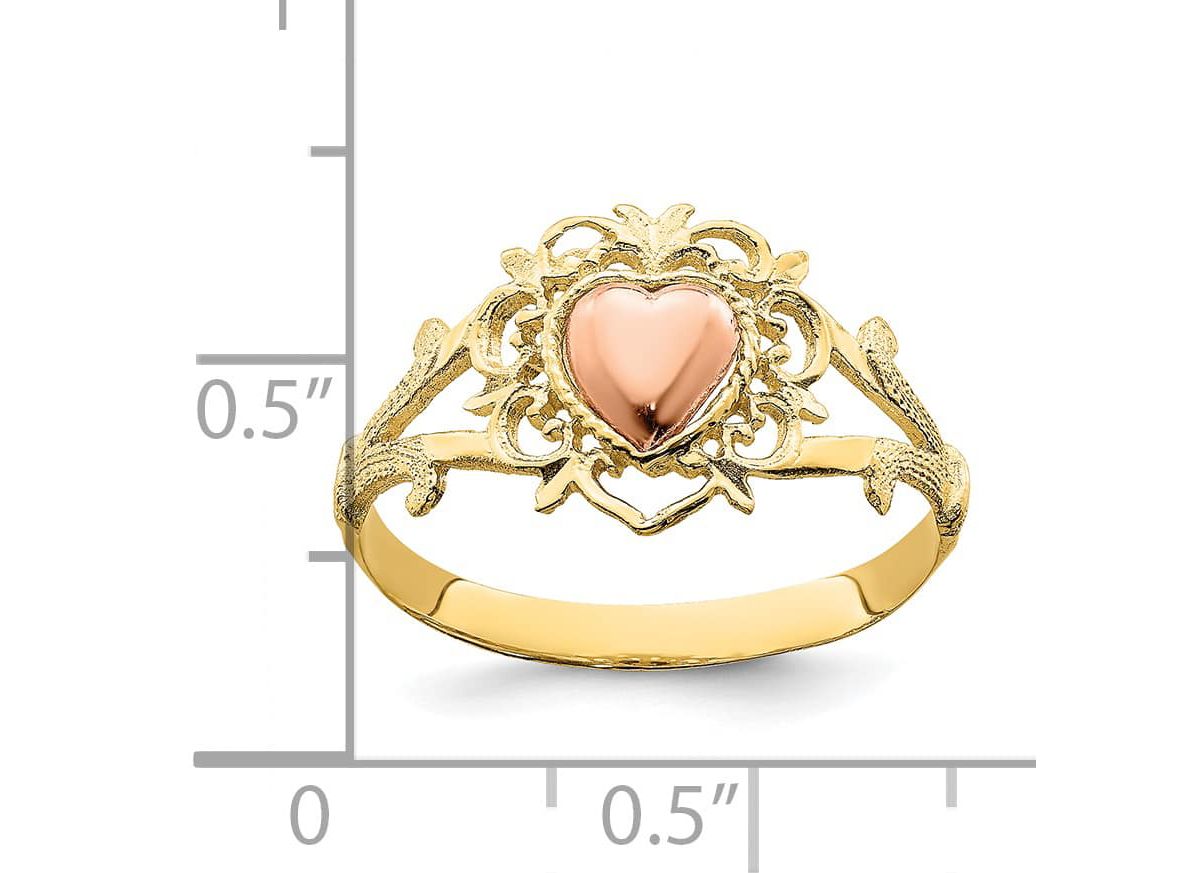 14k Two-tone Heart Ring