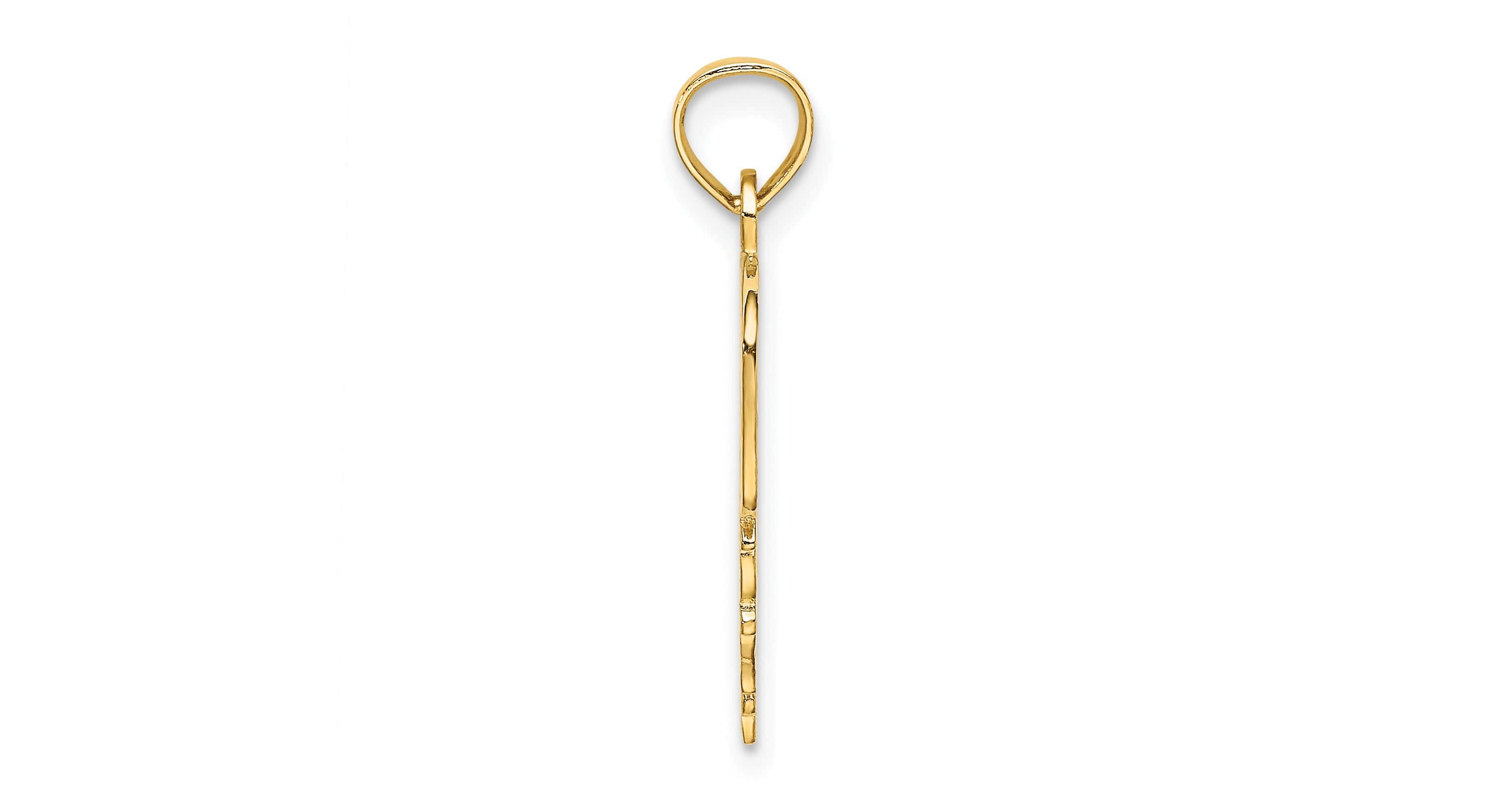 14K Yellow Gold DADDYS GIRL Heart Pendant