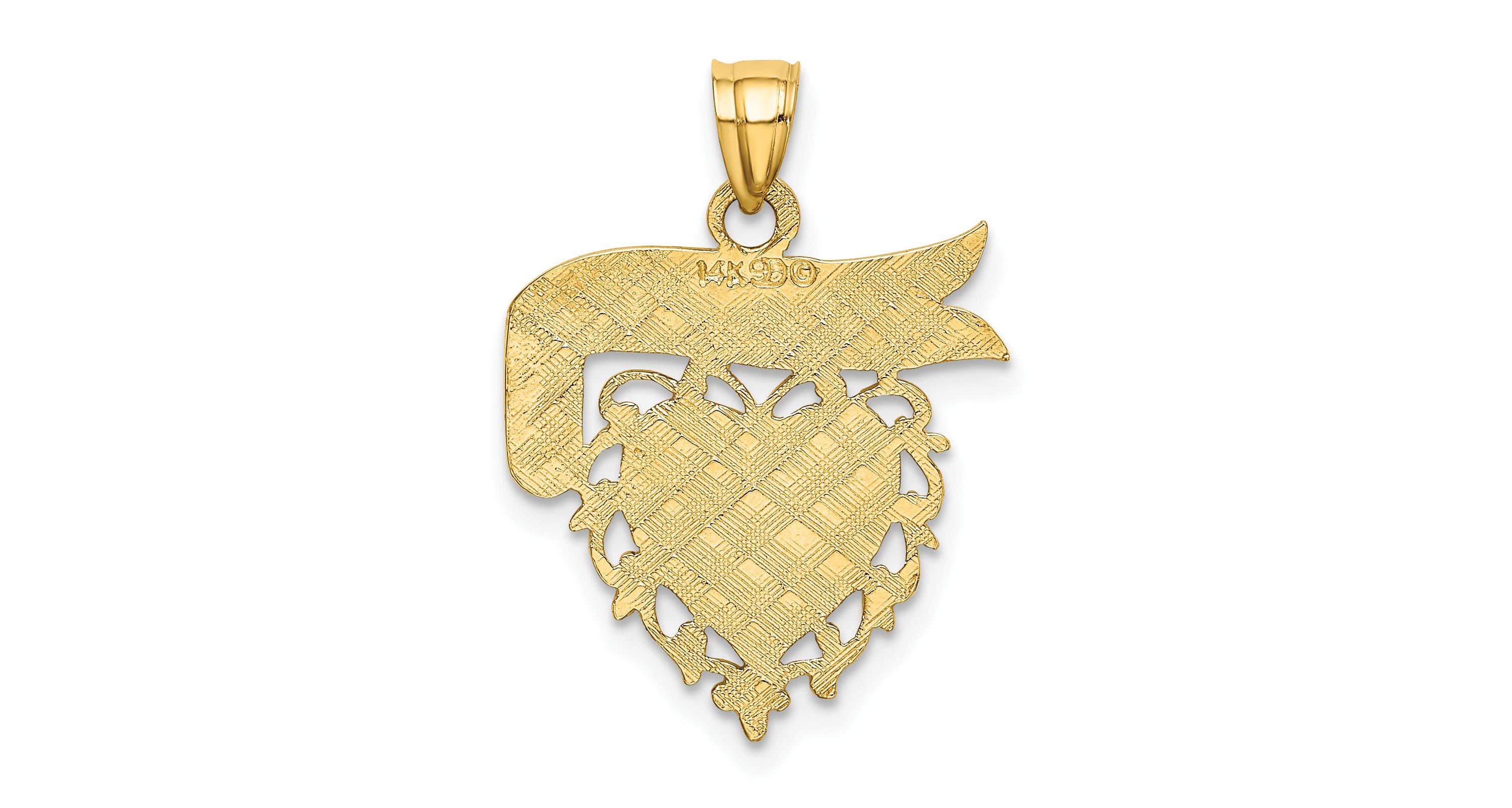 14K Yellow Gold DADDYS GIRL Heart Pendant
