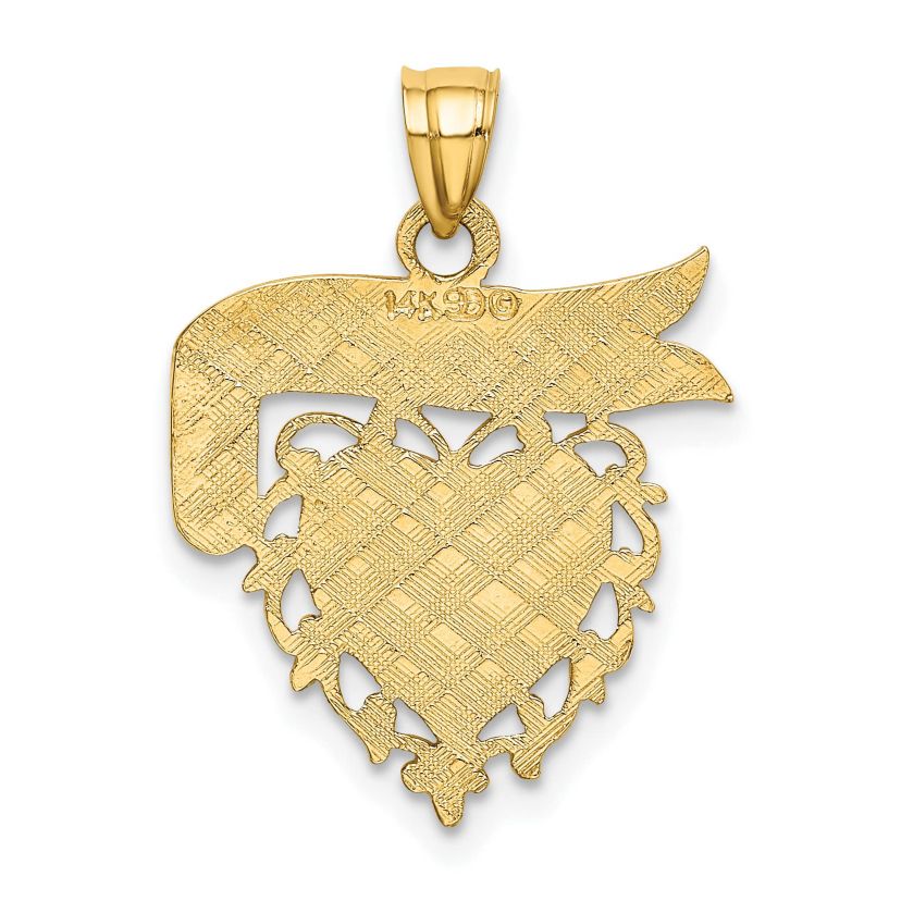 14K Yellow Gold DADDYS GIRL Heart Pendant