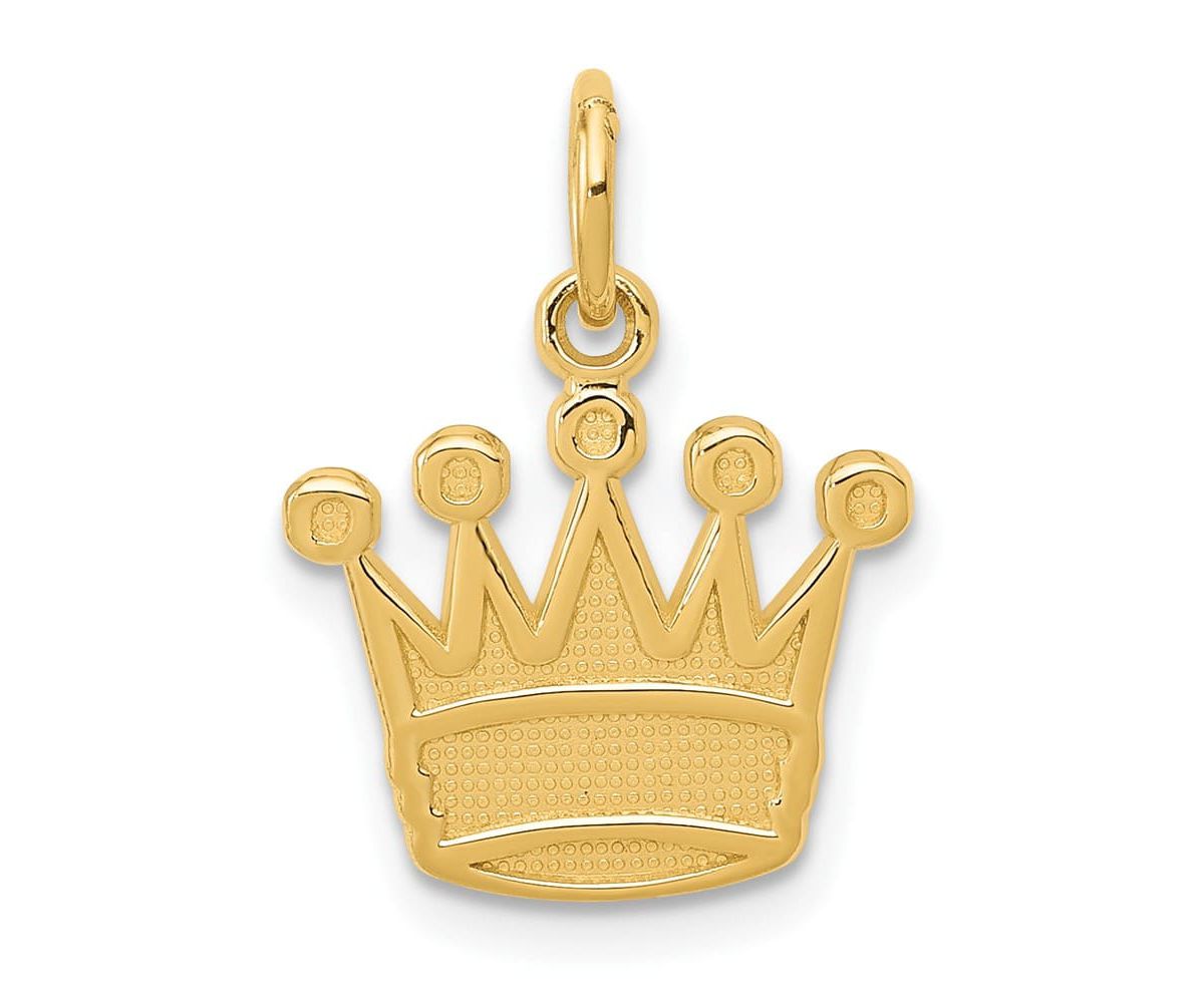 14K Yellow Gold Kings Crown Charm