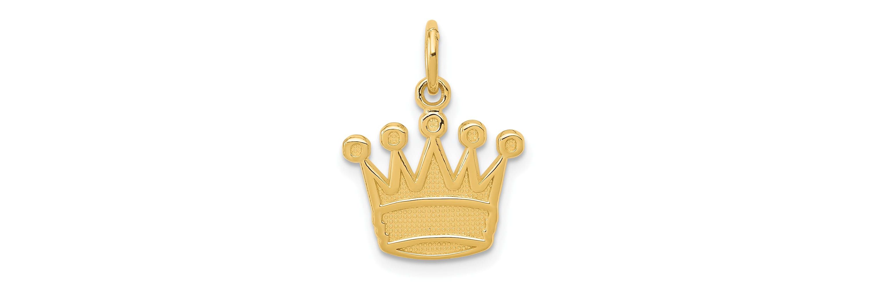 14K Yellow Gold Kings Crown Charm