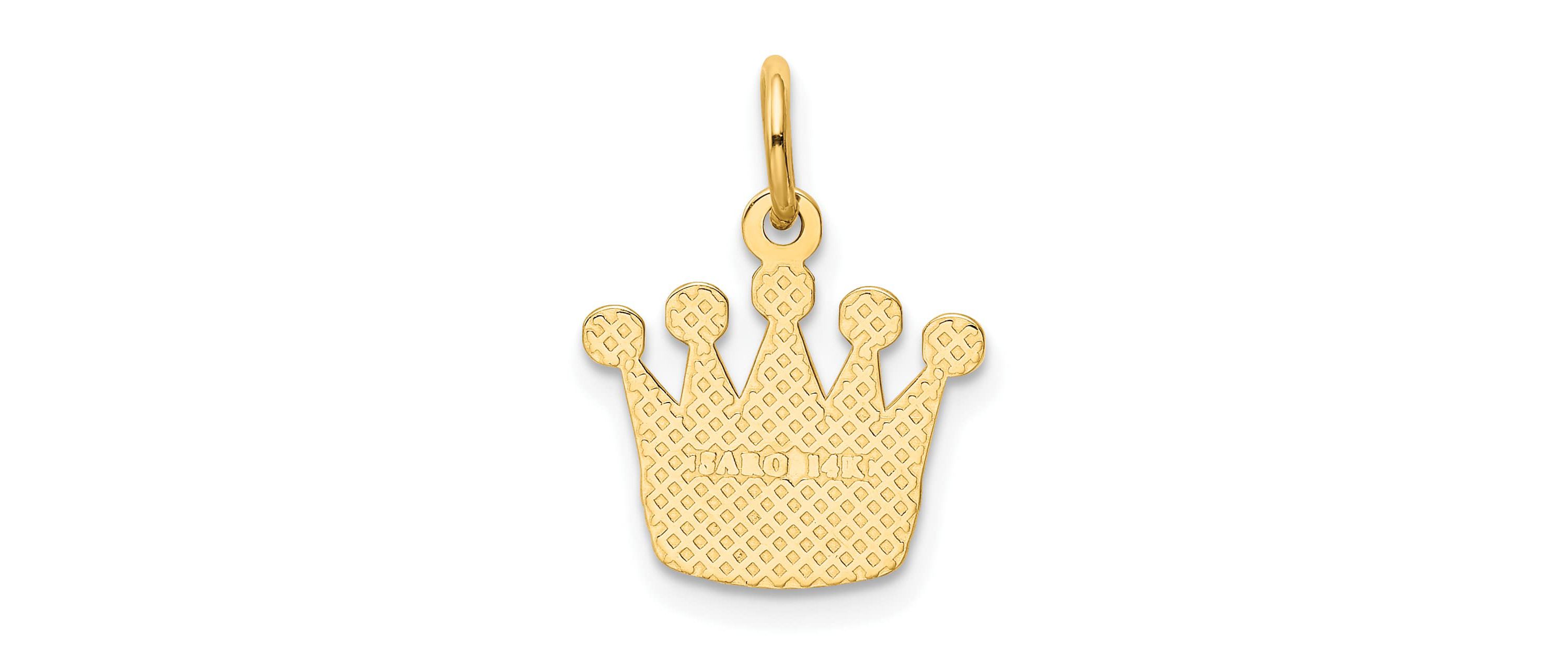 14K Yellow Gold Kings Crown Charm