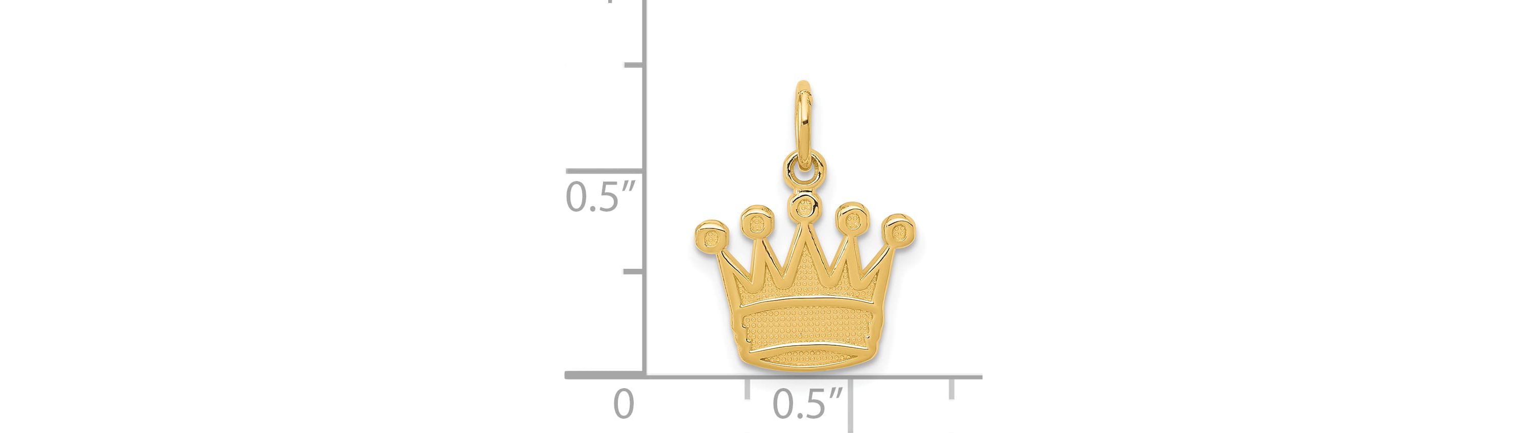14K Yellow Gold Kings Crown Charm