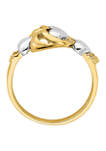 14K Two Tone Hearts Ring