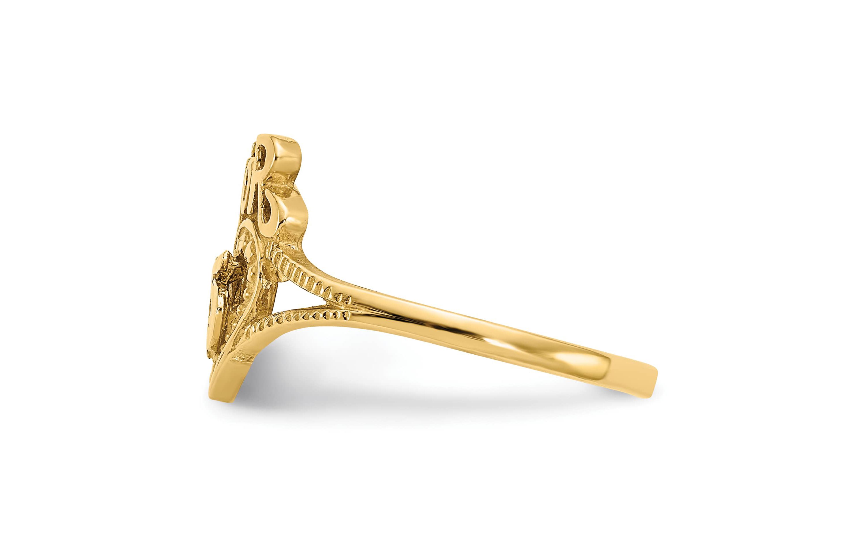 14K Yellow Gold 15 Amor Heart Ring