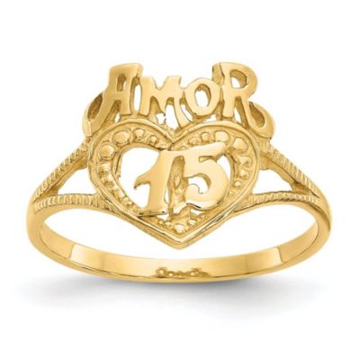 Belk & Co 14K Yellow Gold 15 Amor Heart Ring