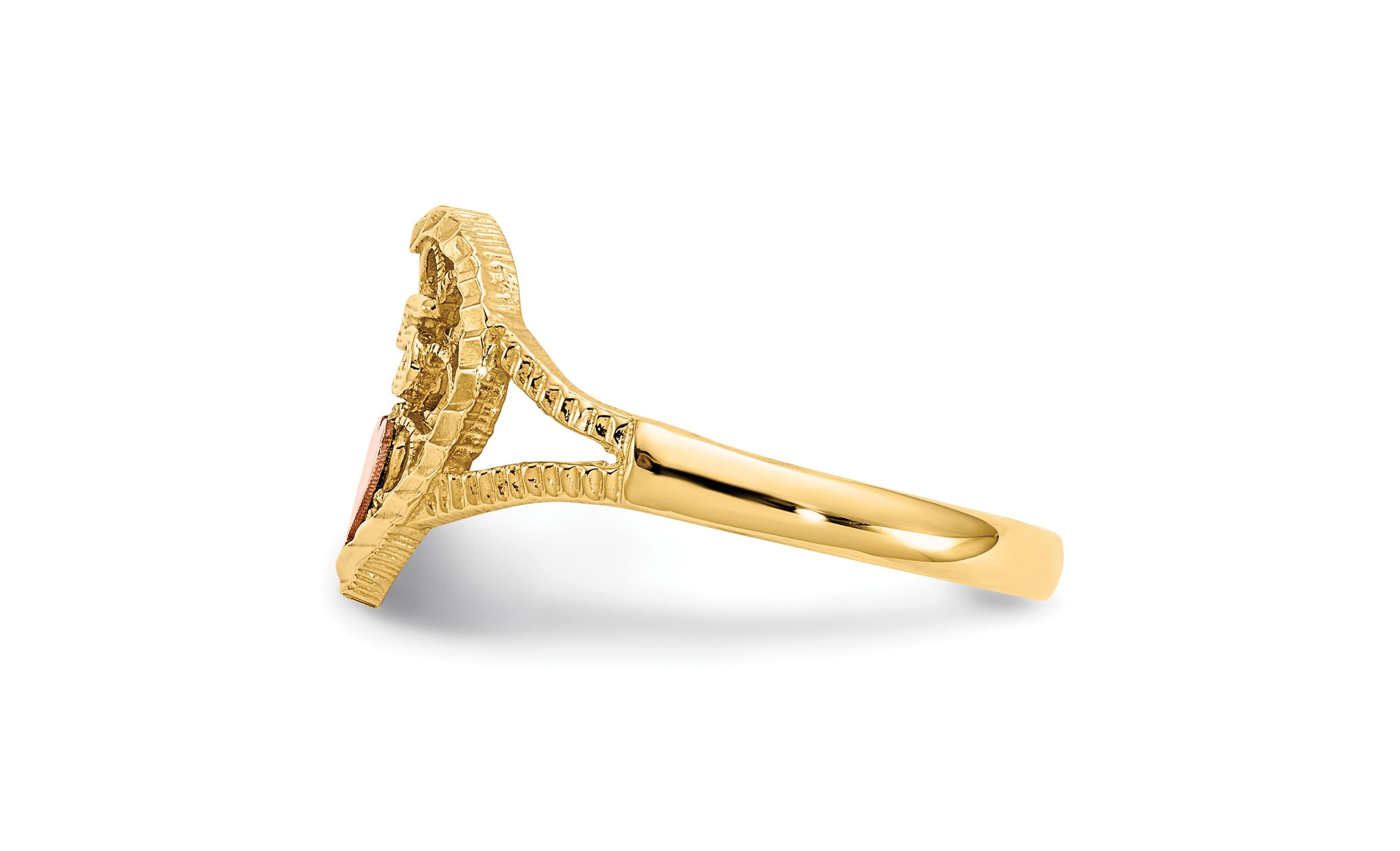 14K Two-tone Diamond Cut 15 Heart Ring