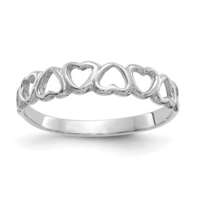 Belk & Co 14K White Gold Polished Hearts Ring
