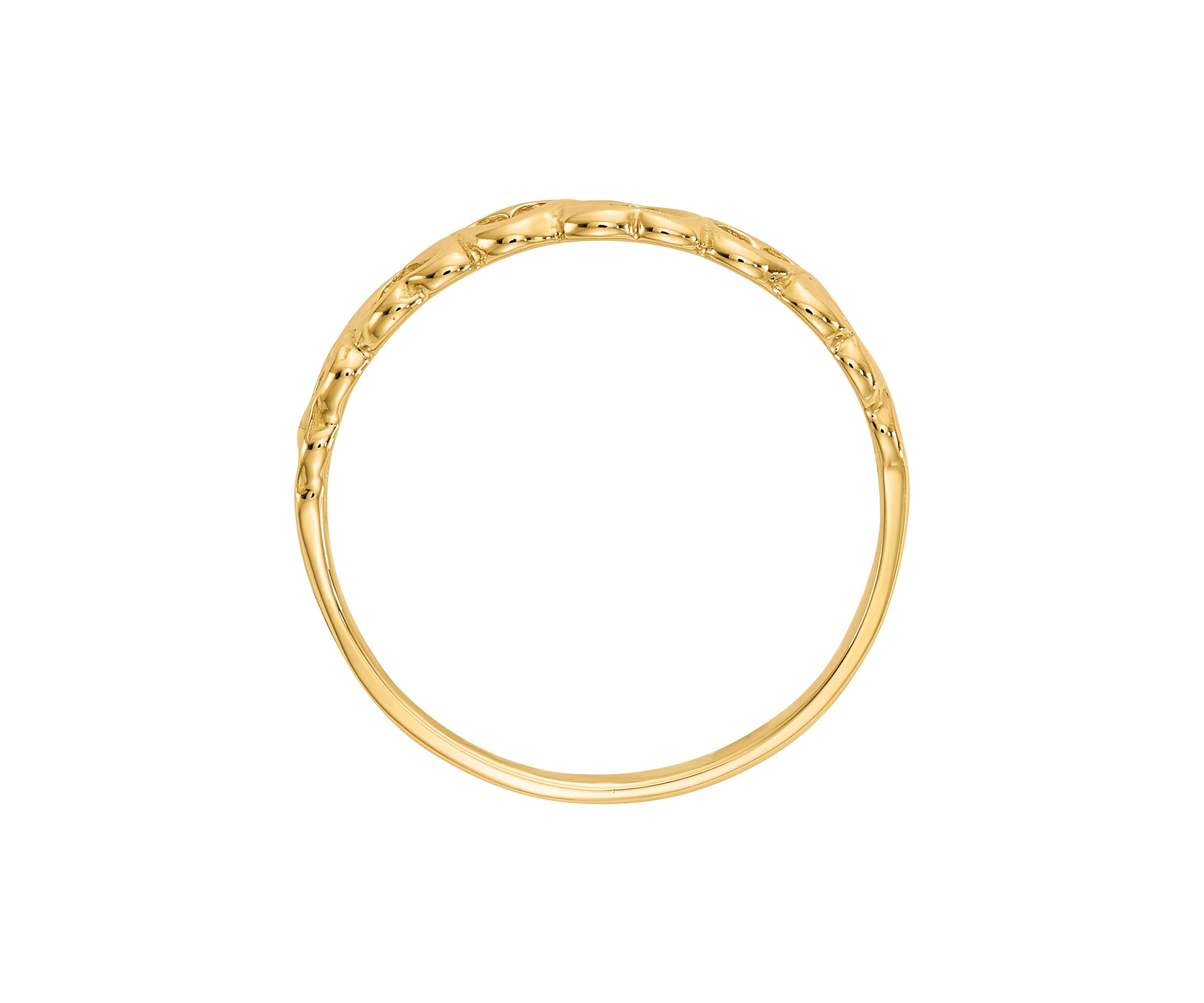 14K Yellow Gold Polished Hearts Ring