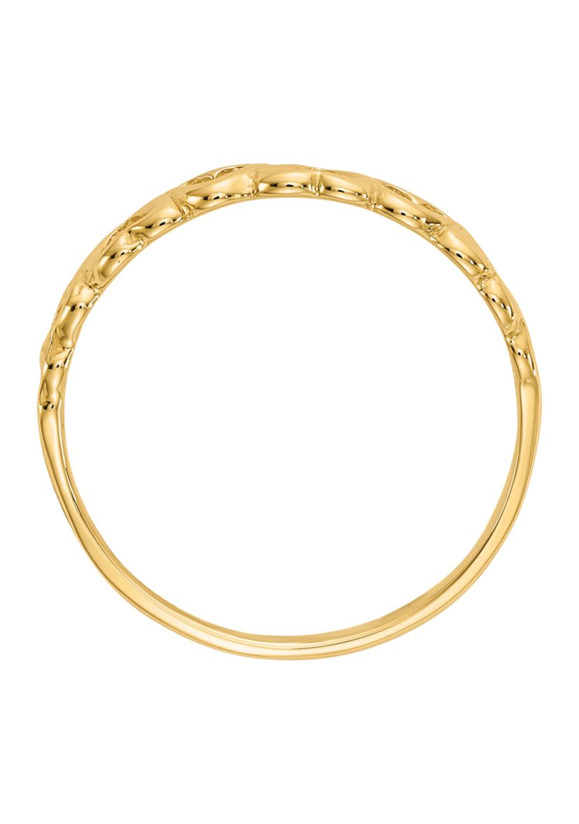 14K Yellow Gold Polished Hearts Ring
