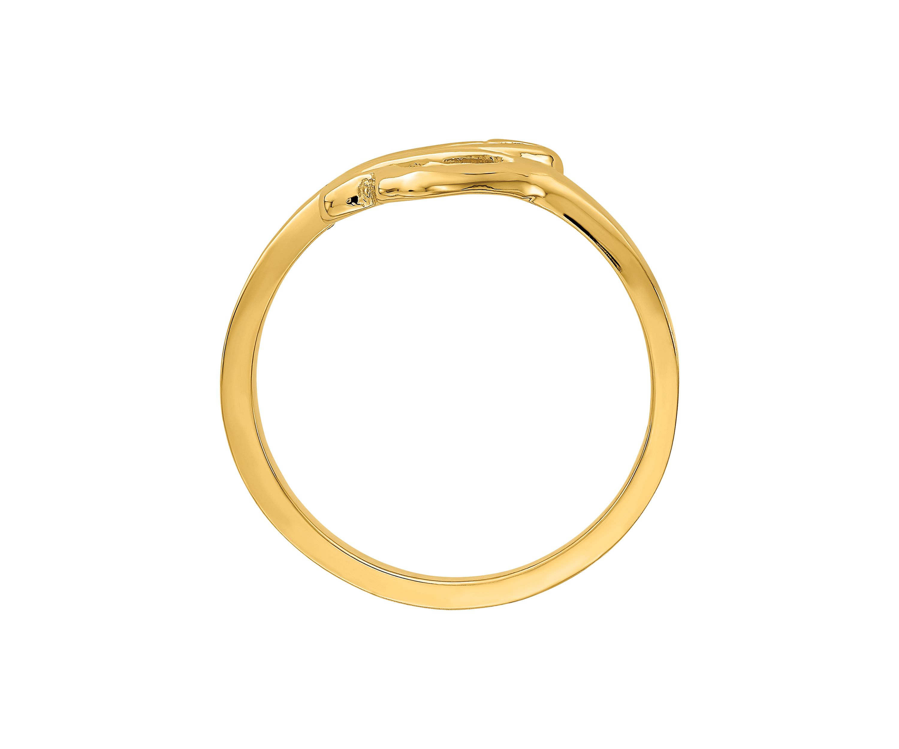 14K Yellow Gold High Polished Double Hearts Ring