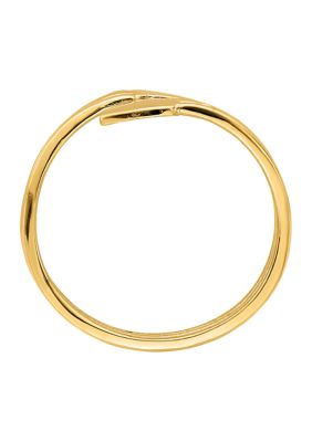 14K Yellow Gold Two Heart Bypass Ring