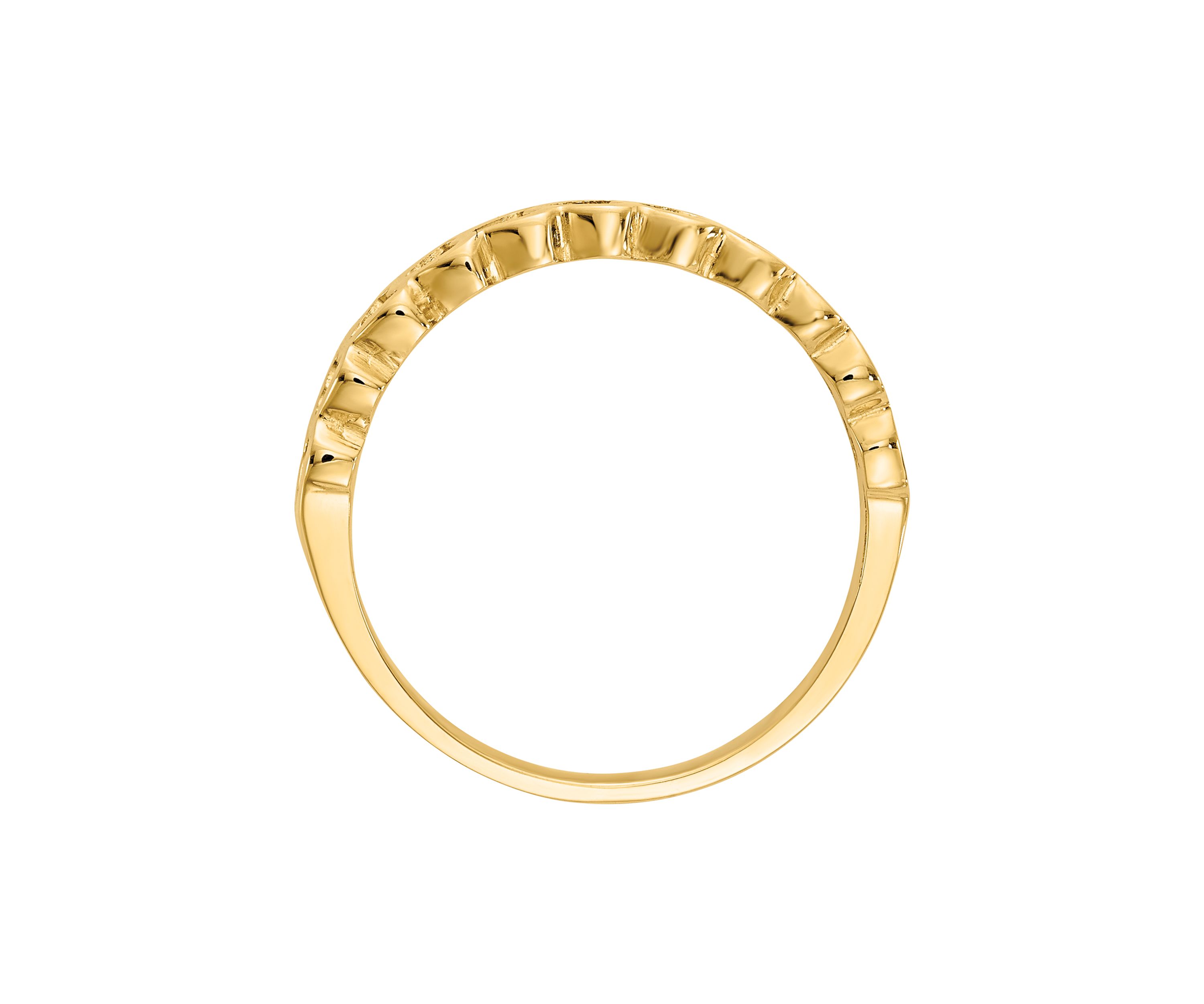 14K Yellow Gold Polished Hearts Ring