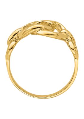 14K Yellow Gold Double Cutout Heart Ring