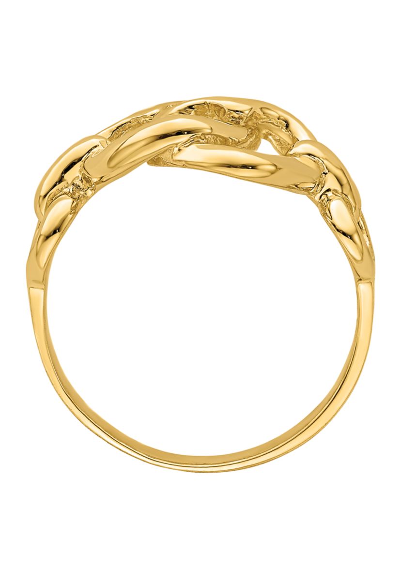 14K Yellow Gold Double Cutout Heart Ring