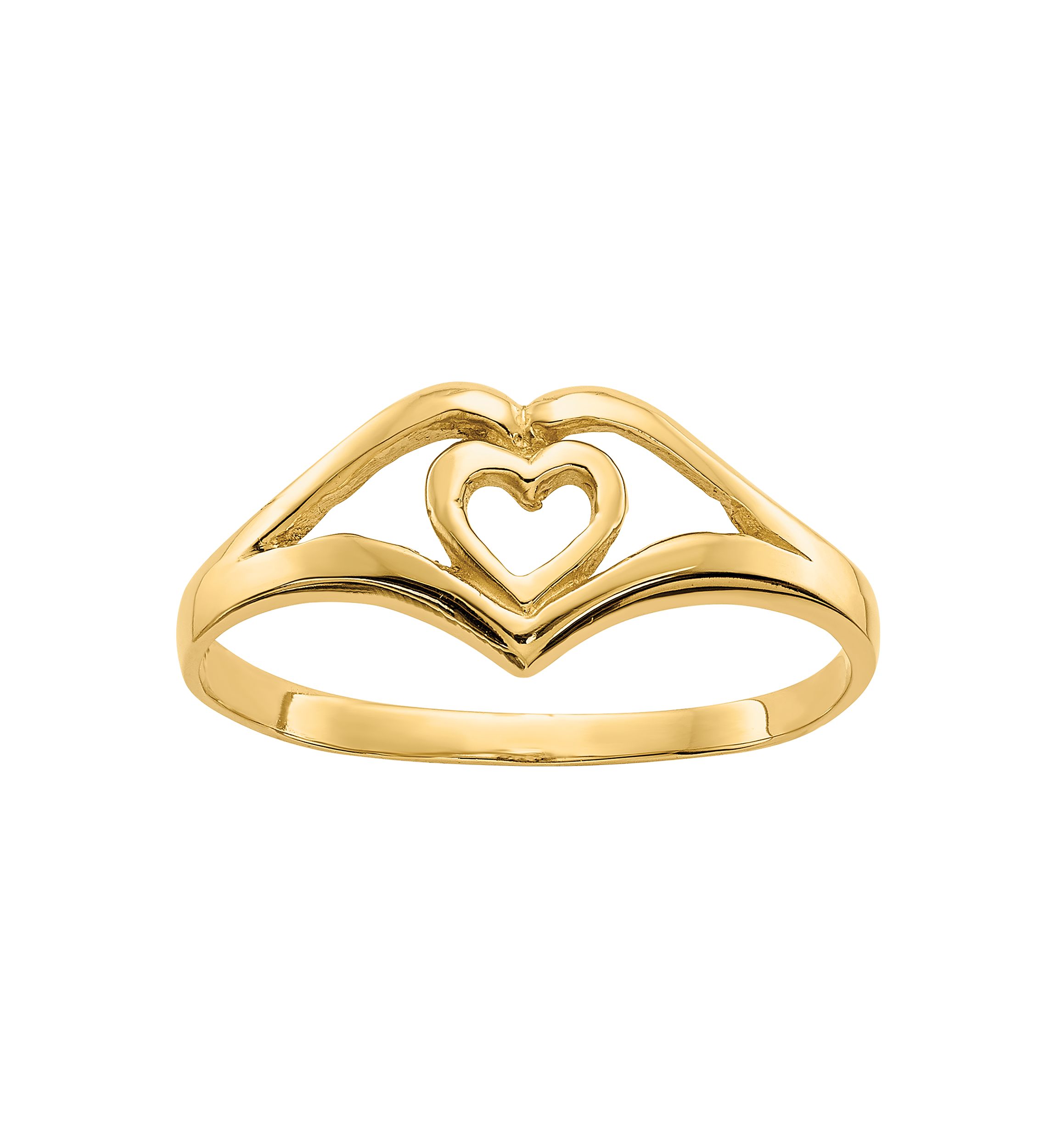 14K Yellow Gold Polished Heart Ring