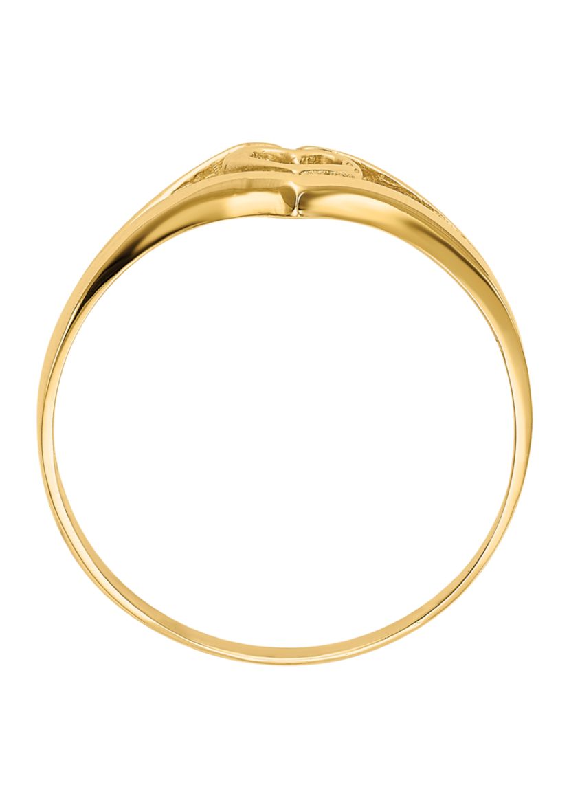 14K Yellow Gold Polished Heart Ring