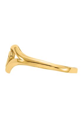 14K Yellow Gold Polished Heart Ring