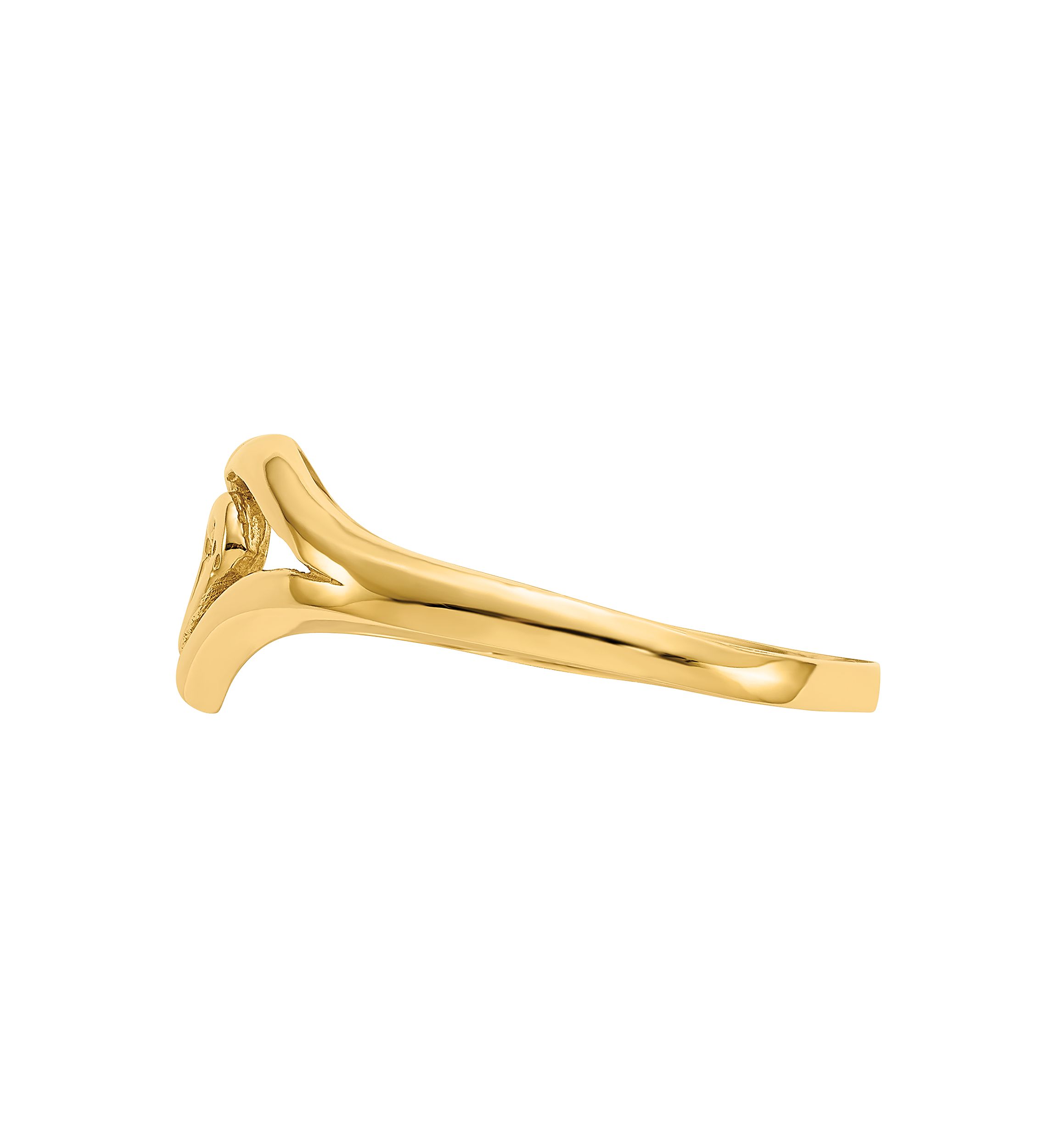14K Yellow Gold Polished Heart Ring