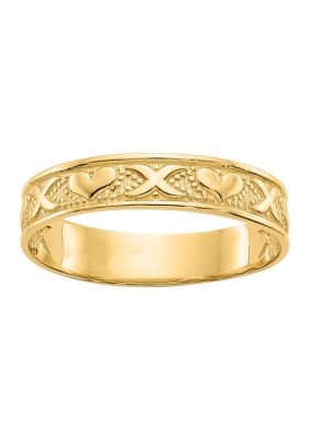 Belk & Co 14K Yellow Gold Polished X and Hearts Ring, 10