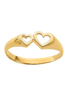 Belk & Co 14K Yellow Gold Double Heart Cut Out Ring