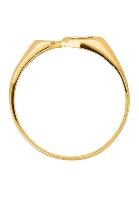 14K Yellow Gold Double Heart Cut Out Ring