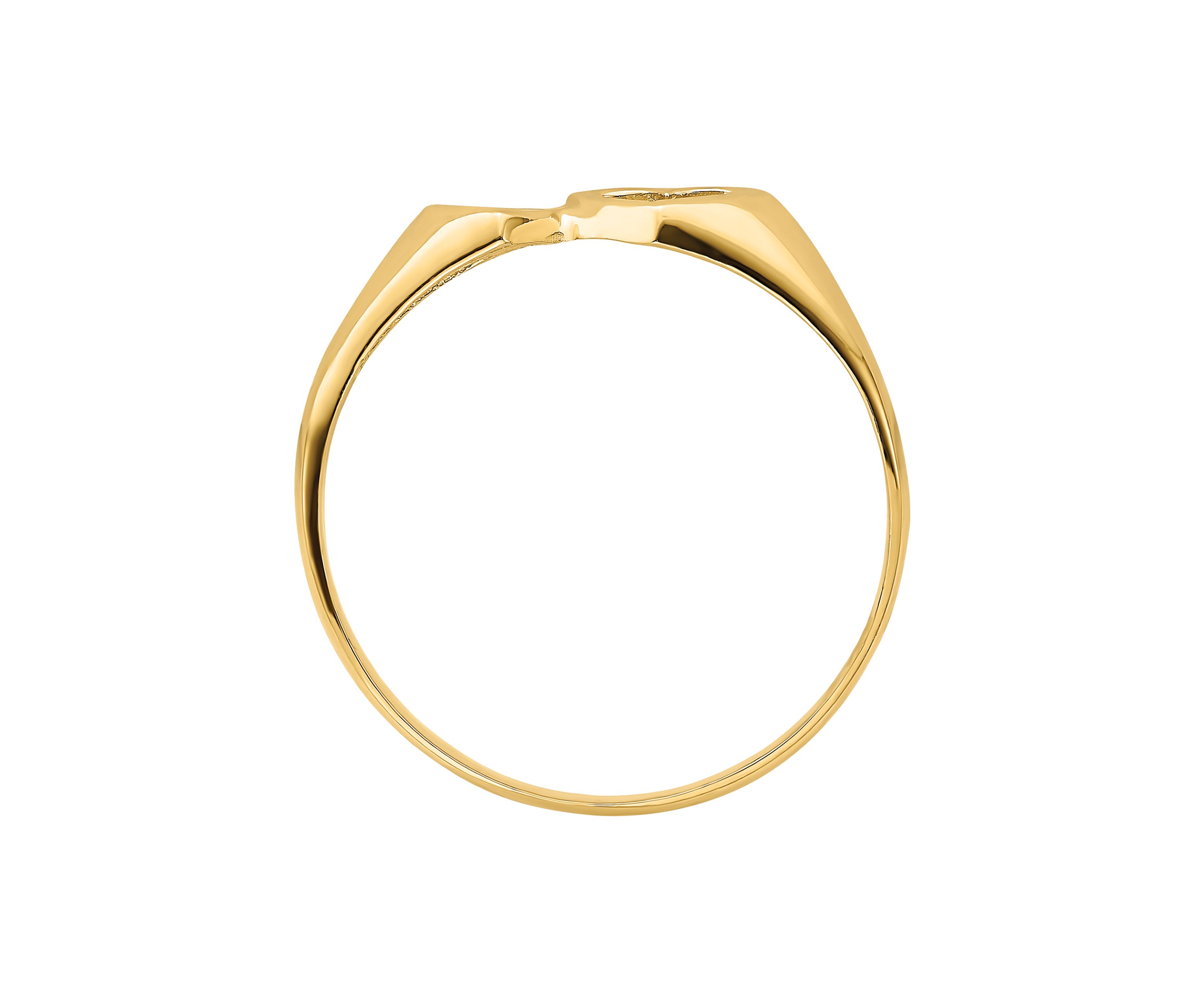 14K Yellow Gold Double Heart Cut Out Ring