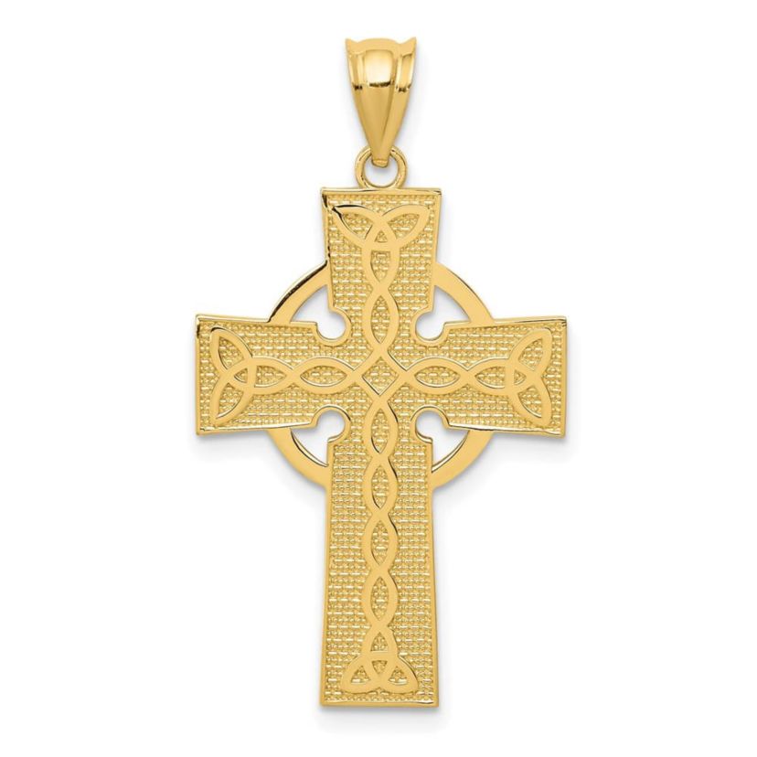 14K Yellow Gold Celtic Cross Pendant
