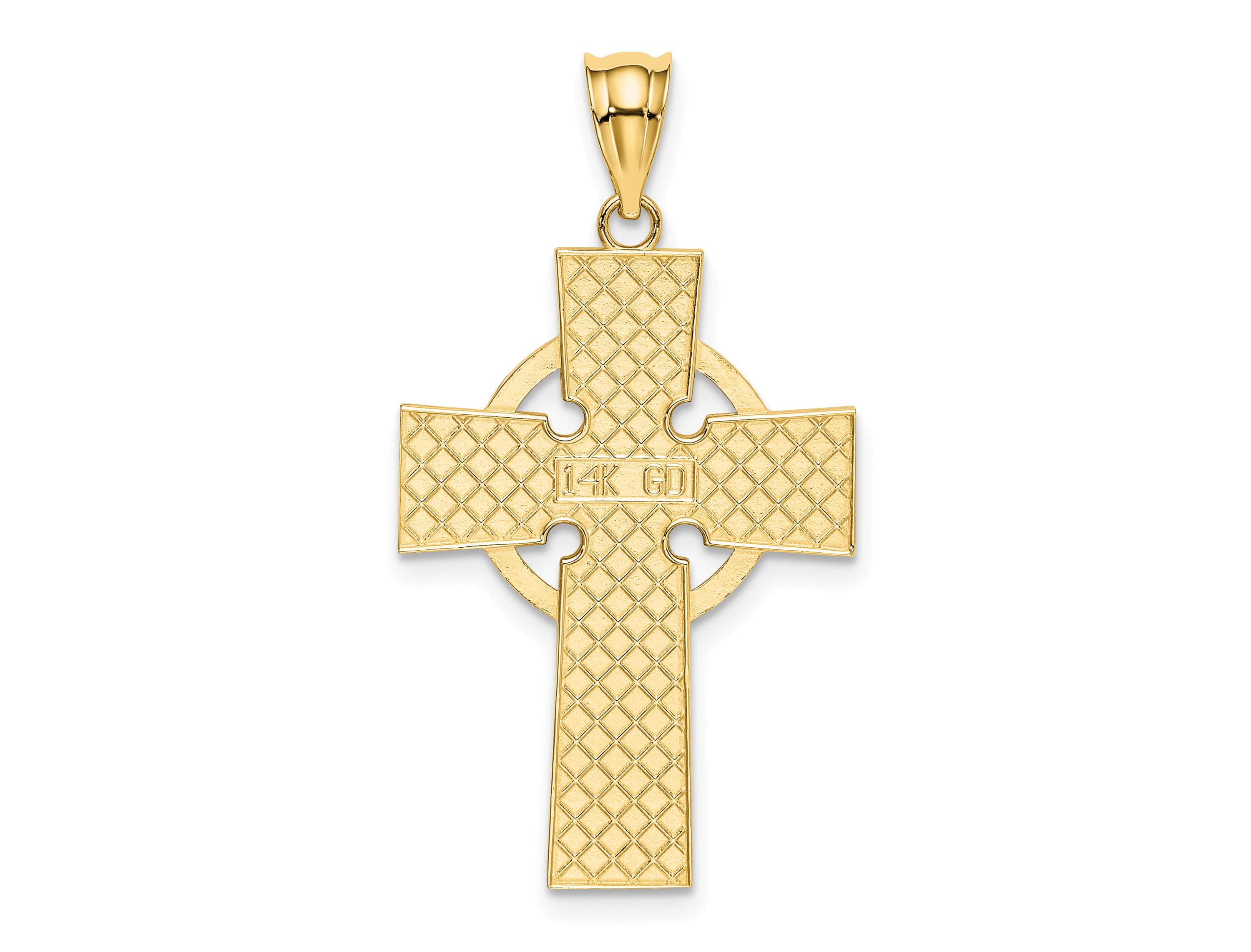 14K Yellow Gold Celtic Cross Pendant