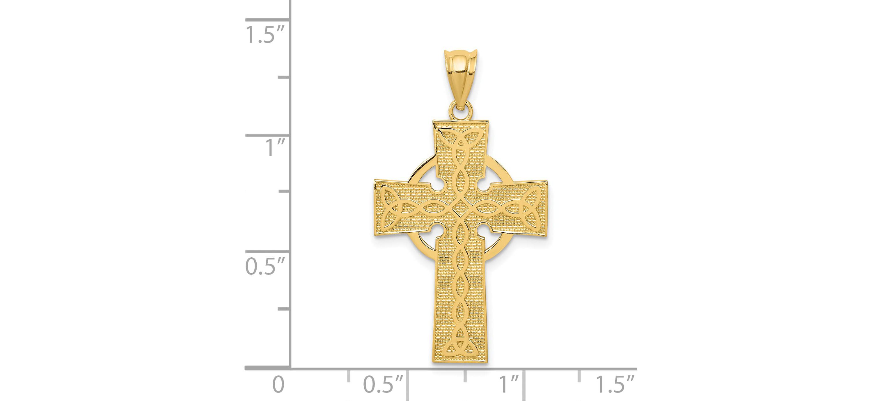 14K Yellow Gold Celtic Cross Pendant