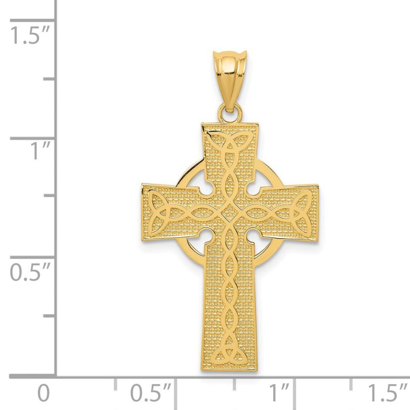14K Yellow Gold Celtic Cross Pendant
