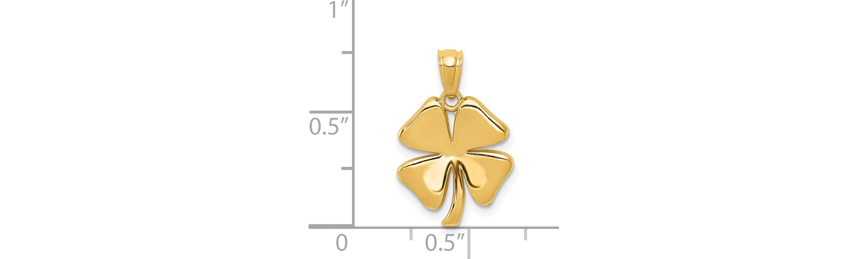 14K Yellow Gold Polished 4 Leaf Clover Pendant
