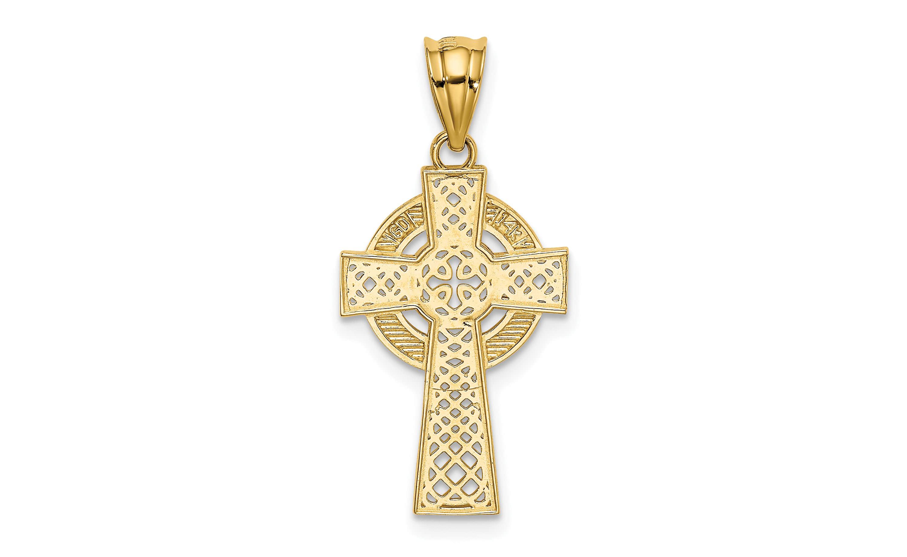 14K Yellow Gold Celtic Cross Pendant