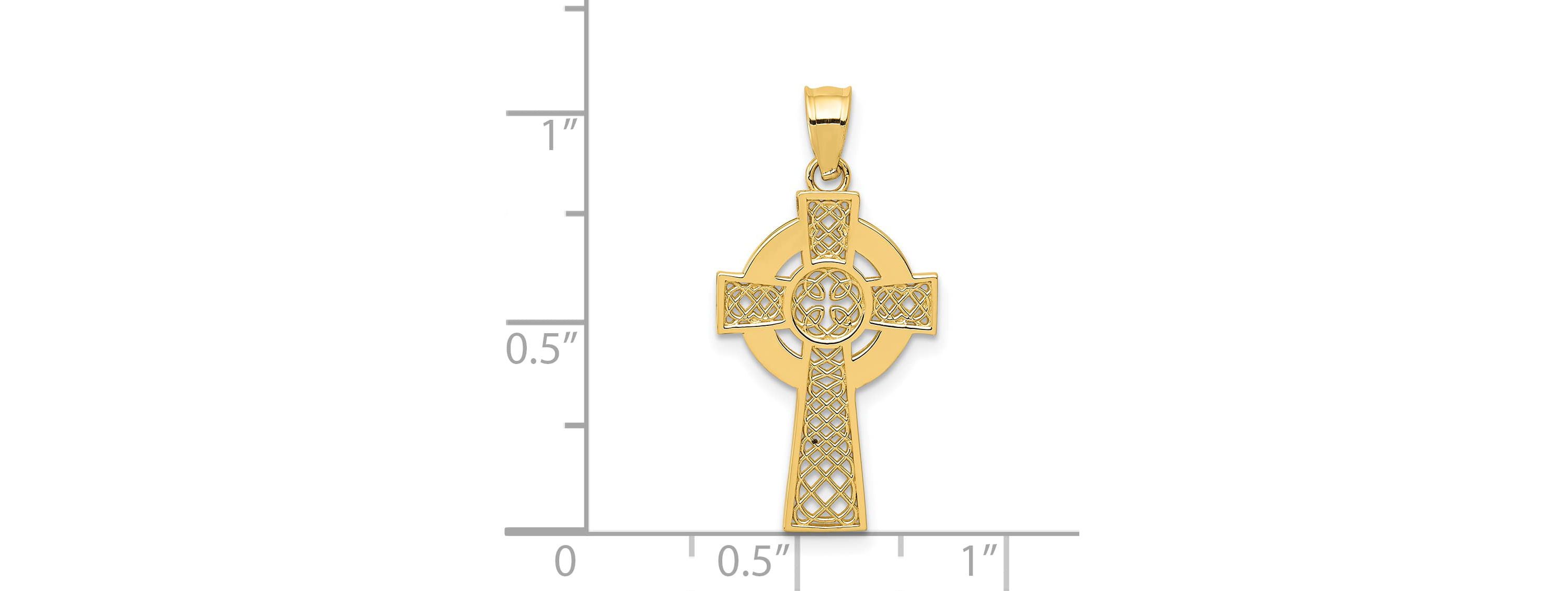 14K Yellow Gold Celtic Cross Pendant