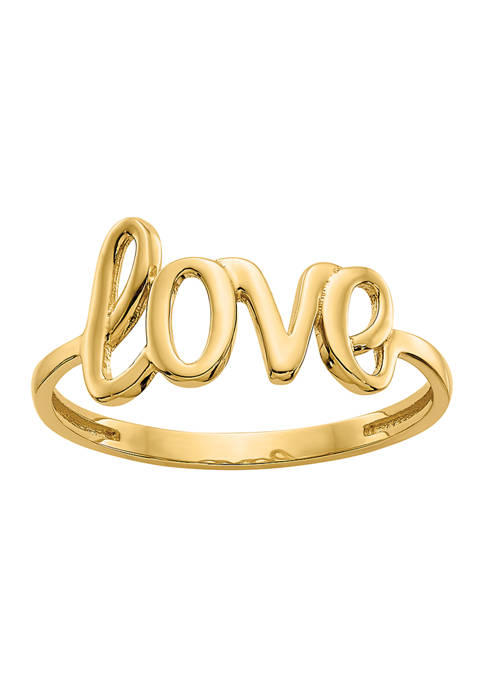 14K Yellow Gold Polished Love Ring