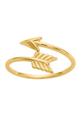 14K Yellow Gold Polished Arrow Ring