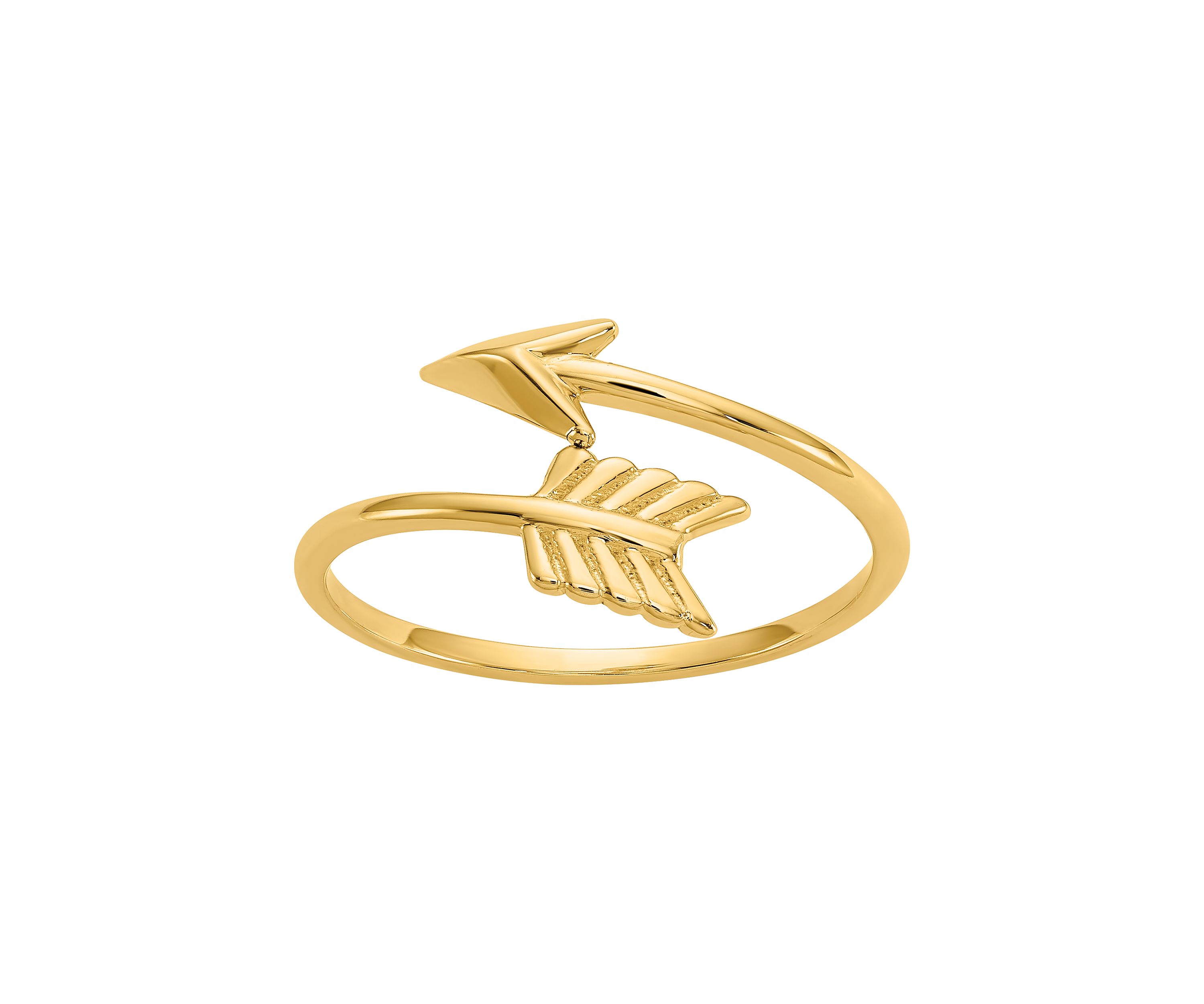 14K Yellow Gold Polished Arrow Ring