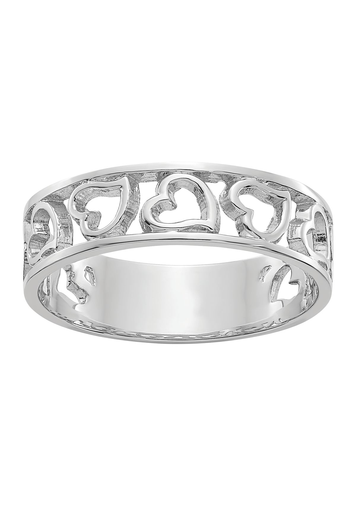 14K White Gold Heart Ring